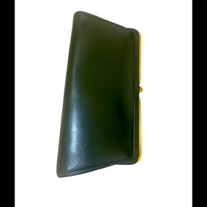 Vintage 1950s BLOCK Green Leather Clutch